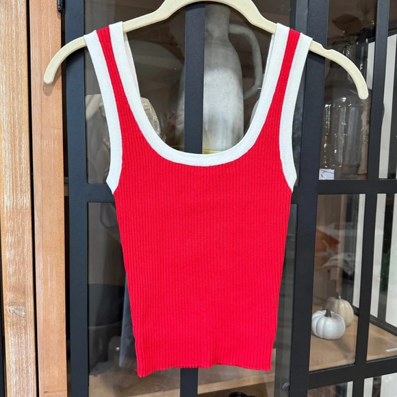 H&M tank ribbed crop top scoop tee collegiate parke daily drills color block - Picture 1 of 5
